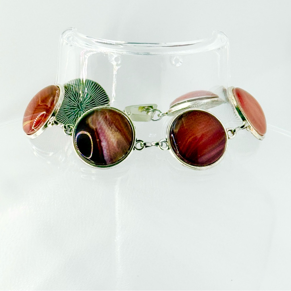 Chic Pink And Silver Circular Bracelet 30$